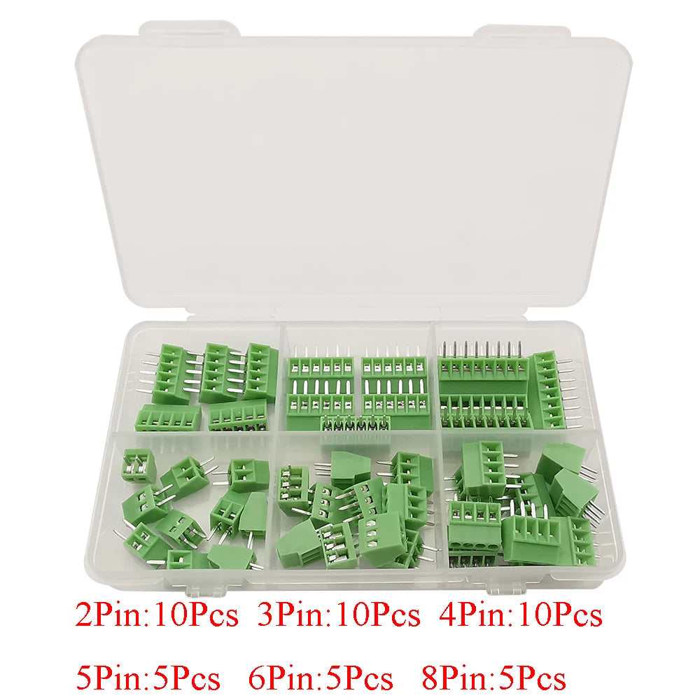 1 Box KF128 2.54mm Mini PCB Screw Terminal Block Connector KF128-2.54 2P 3P 4P 5P 6P 7P 8P 9P 10P 12P for 26-18AWG Cable