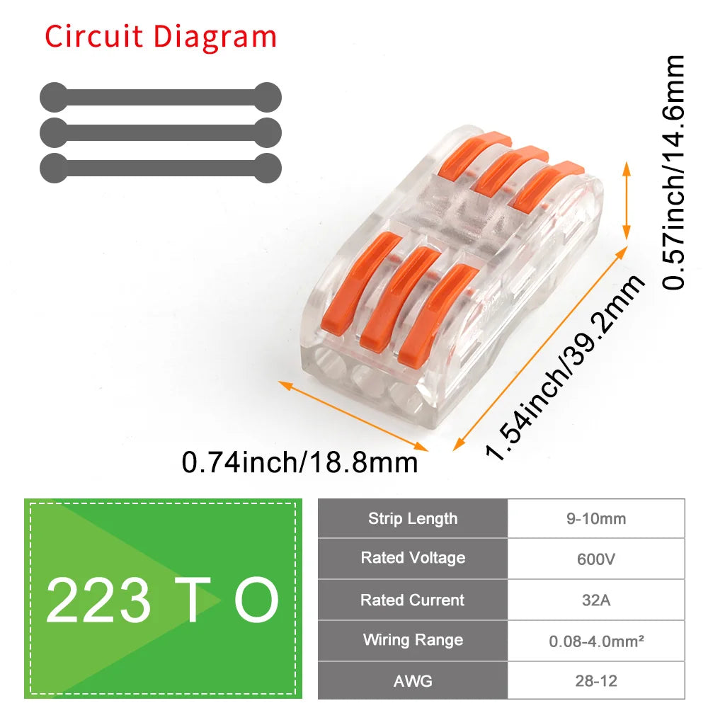 10/50Pcs Mini Fast Wiring Cable Connectors Lever 28-12 AWG Universal Lever Wire Nut Electrical Connectors Push-in Home Terminal