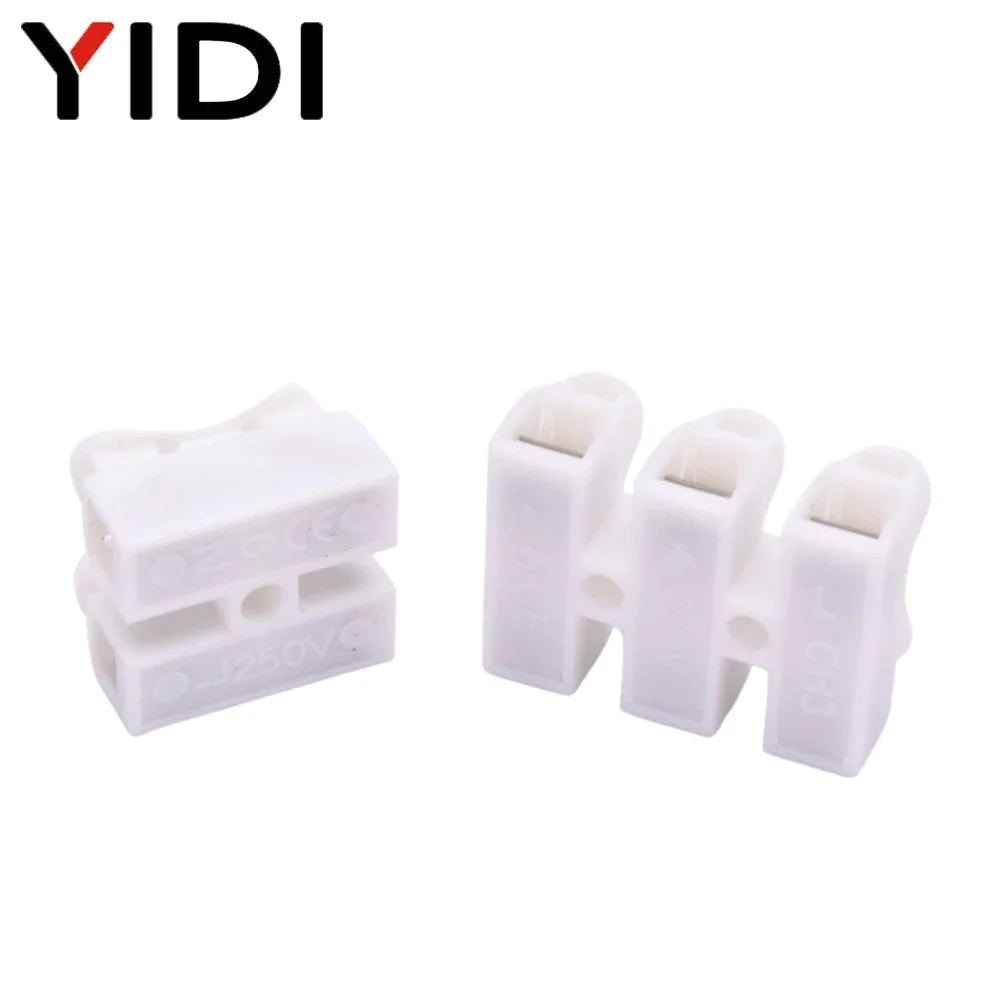 30/50/100pcs CH2 CH3 Mini Electrical Cable Press Fit Connectors 2P 3P Spring Quick Splice Lock Wire Connection Terminal Block