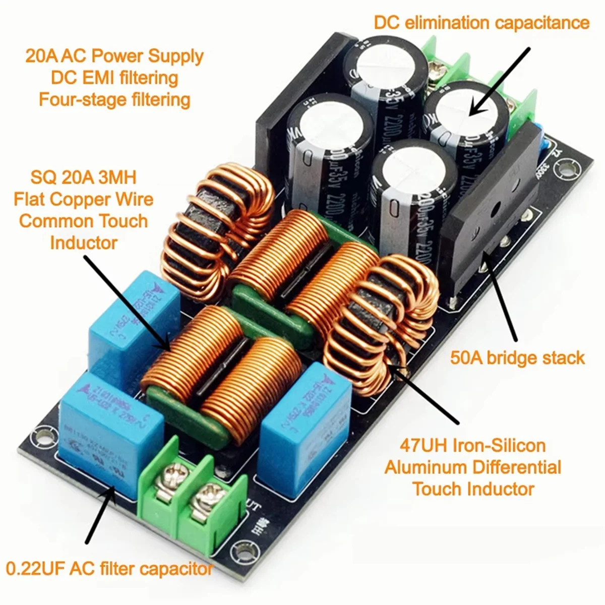 N67R--AC EMI Filter Audio Power Amplifier EMC EMI Electromagnetic Interference Purify Power DC Differential Mode Common,AC EMI F
