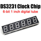 6Bit Digital Clock 1inch Led Digital Tube Time 12/24 Hour Display Mode Hour Minute Seconds DS3231 Chip Clock Type-C USB POWER