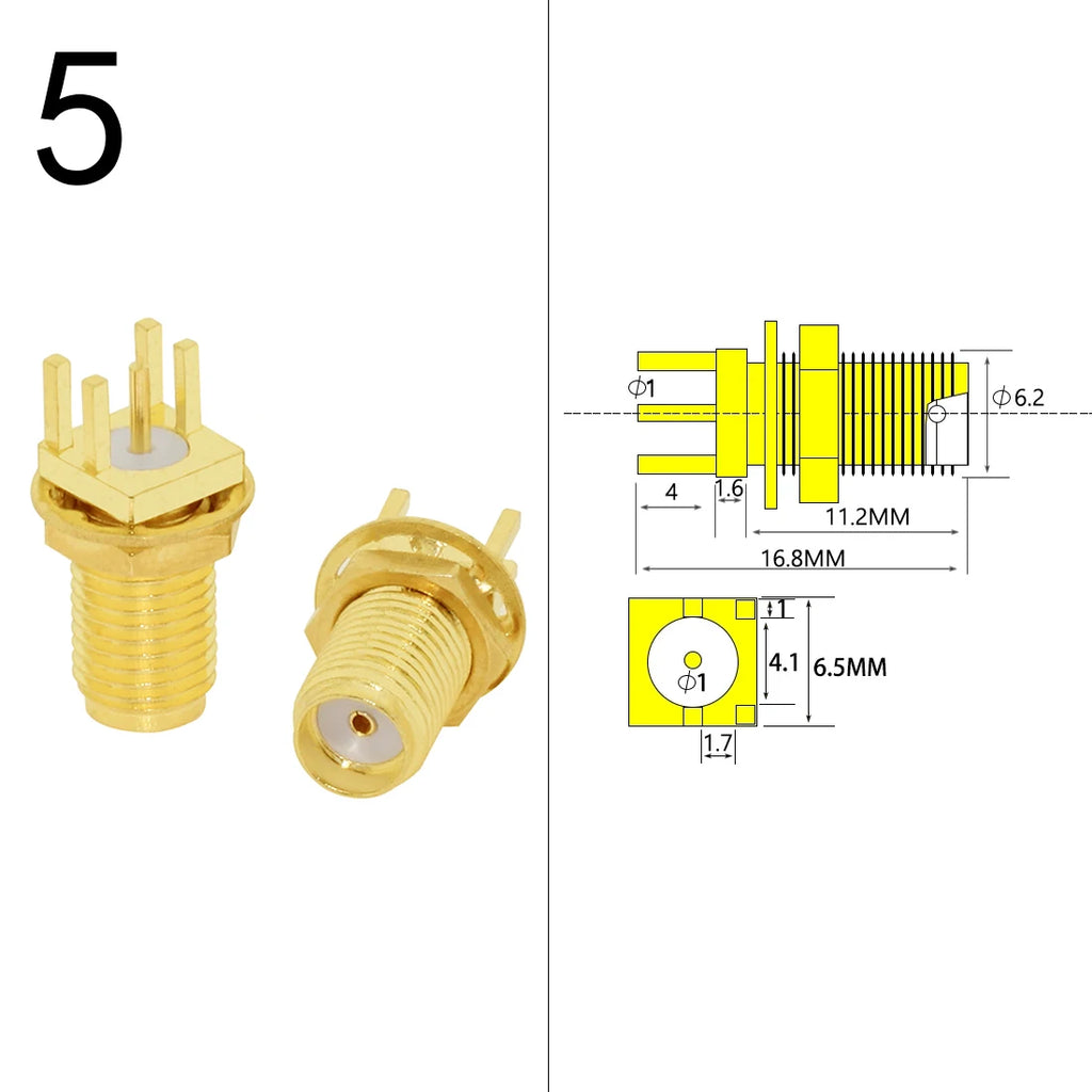 1PC SMA Male/ Female RF Coax Connector PCB 2-Hole Panel Mount Solder Post Wire Terminal Adapter Goldplated Wholesale Price