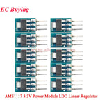 100Pcs/1pc AMS1117 3.3V 5V Power Supply Module AMS1117-3.3 AMS1117-5.0 LDO Linear Voltage Regulator Board 800mA PCB