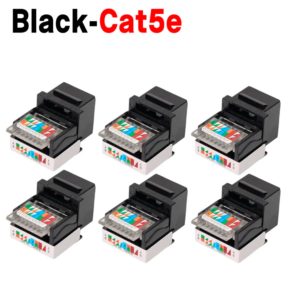 For RJ45 Module Coupler Ethernet Module Female Jack Wall Adapter RJ45 Cat6/Cat5e Ethernet Keystone Jack No Punch-Down Tool-Less