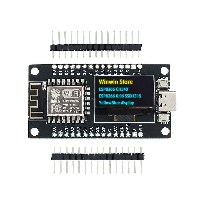 NodeMCU ESP8266 Development Board SSD1315 0.96 inch OLED Display CH340G ESP-12F WiFi Module TYPE-C USB  For Arduino/Micropython