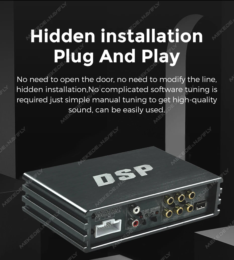 MEKEDE&NAVIFLY 4*50W Car DSP Amplifier Intelligent Car Audio System Universal Car Radio Digital Audio Processor Stereo Amplifier
