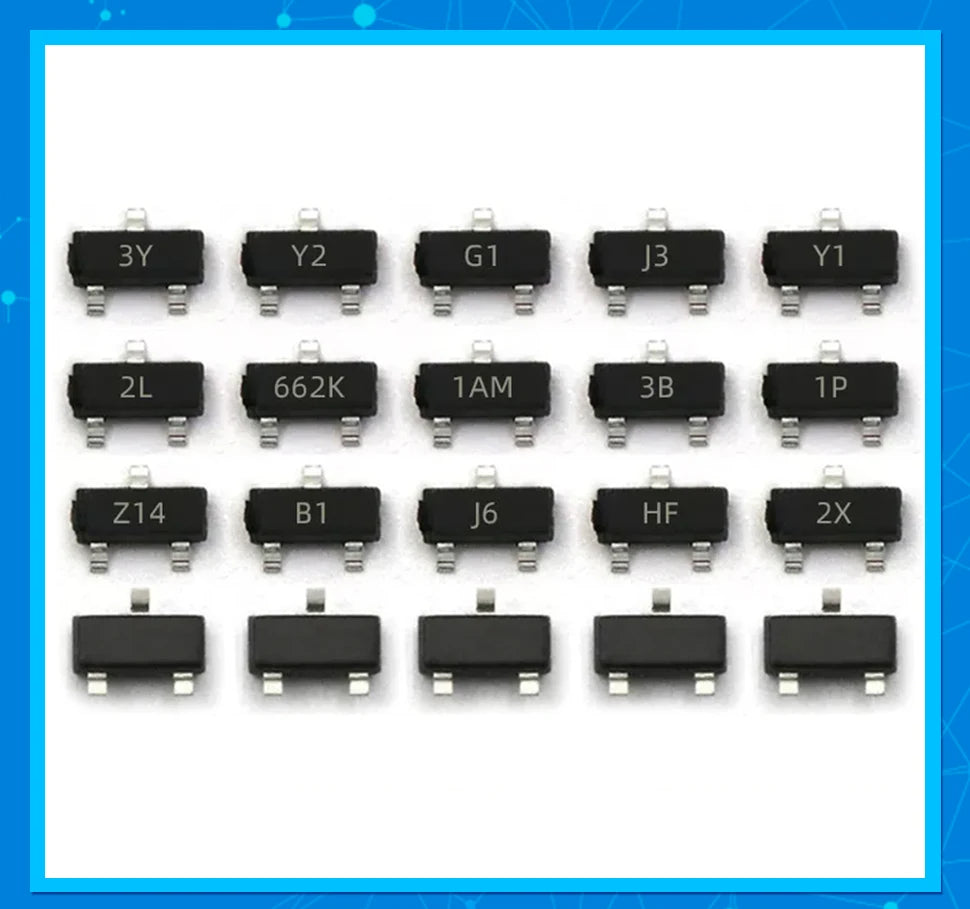 50PCS S8050 SS8550 2N4401 Printed J3Y NPN Power Transistor SMD Triode Package SOT23