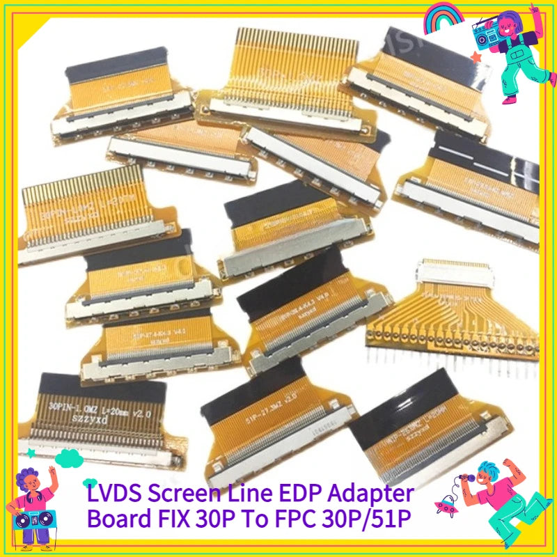 1PCS LVDS Screen Line EDP Adapter Board FIX 30P To FPC 30P/51P 1.0mm/0.5MM Flexible Cable Interface Adapter
