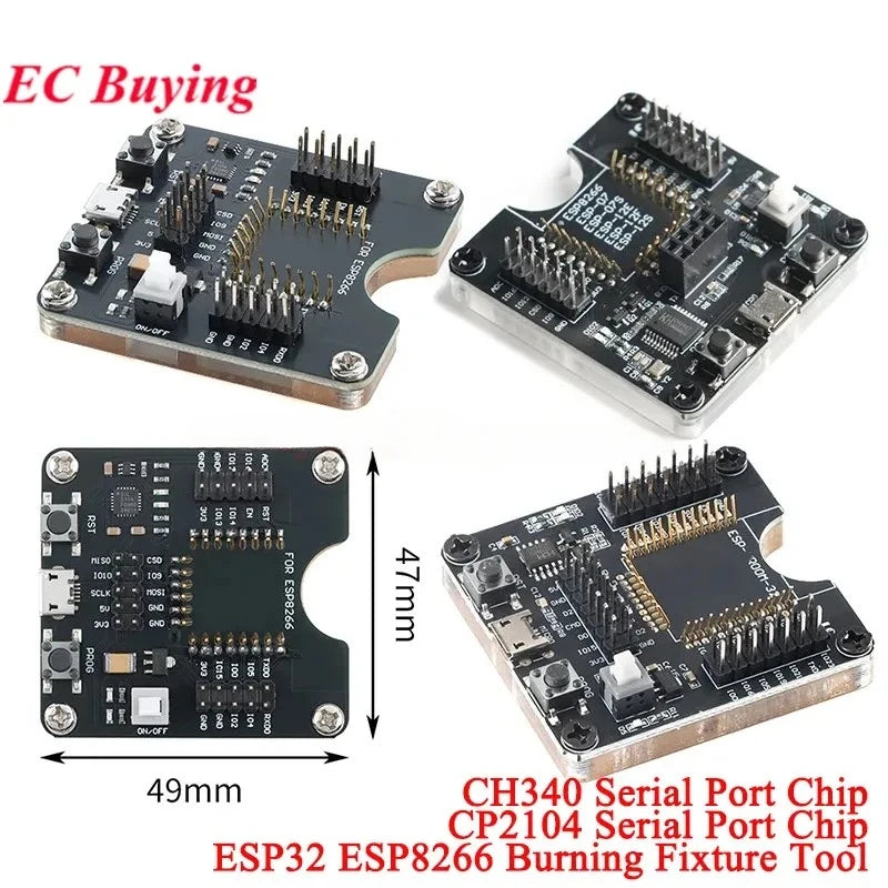 ESP8266 ESP-W&ROOM-32 ESP32-WROVER Development Board Test Programmer Socket Downloader Burning Fixture Tool for ESP-12F/07S/01