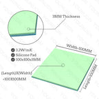 2 Pieces 100x100mm Thermal Pad 0.5mm/1mm/1.5mm/2mm/2.5mm/3mm/4mm/5mm Thickness GPU CPU Heatsink Cooling Conductive Silicone Pad