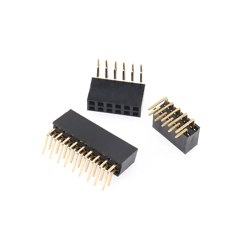 10PCS 2X3/4/5/6/7/8/10/20/40 PIN Double Row Right Angle Female Pin Header 2.54MM PITCH Strip Connector Socket