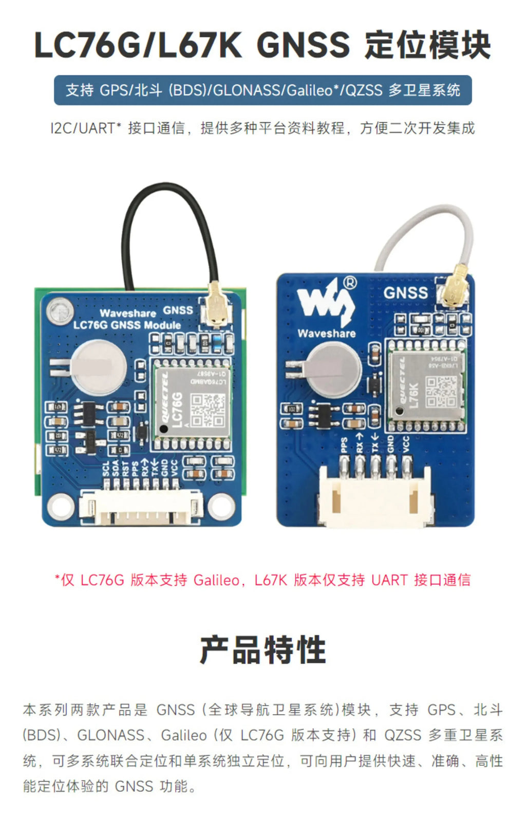 Raspberry Pi 5/4B GPS Module - LC76G GNSS BeiDou Positioning with UART/I2C Interface