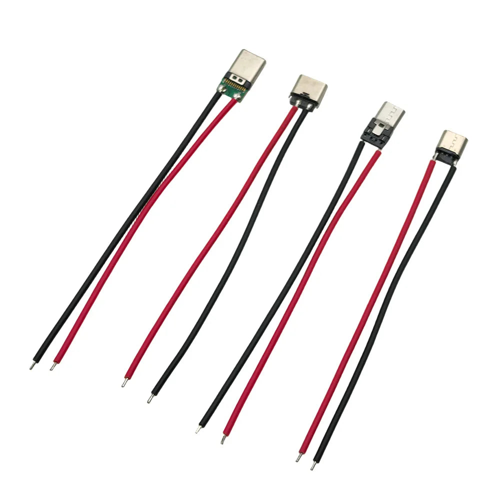 2 Pin Micro USB Male Female Jack Type C USB Plug Soldering Wire Connector Charging Port Interface Charging Socket DIY 10CM