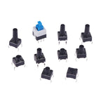180 Pcs Tactile Push Button Switch Kit  - 6mm/7mm SMD & THT Momentary Tact Switch Assortment, Electronic Components DIY Repair