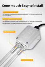 Digital Differential Pressure Transmitter 4-20mA 0-10V 0-5V RS485 Wind Air Pressure Sensor 0-50pa 0-100pa 0-200pa 0-2Kpa