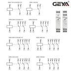 GEYA GR8-208 Auxiliary Relay Intermediate Switch 8A 2SPDT 12V 24V 48V 110V 220V RELAYS Din Rail Module