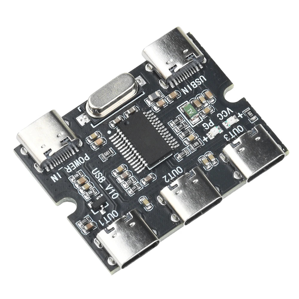 DC5V USB Expansion Board Hub 1 In 3 Out Hub Expansion Module With Power Interface Type C ﻿