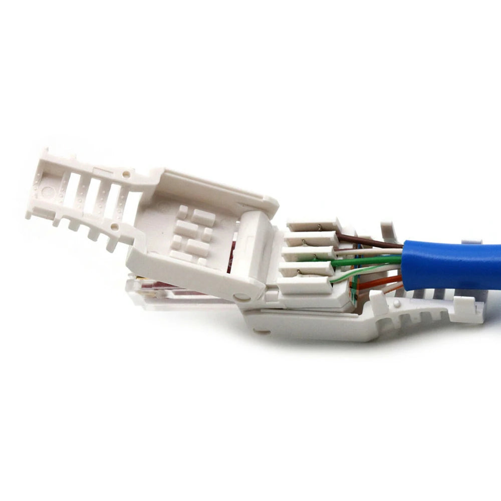 No Crimp Portable POE CCTV Connectors CAT6 Plug RJ45 Connector Crystal Head