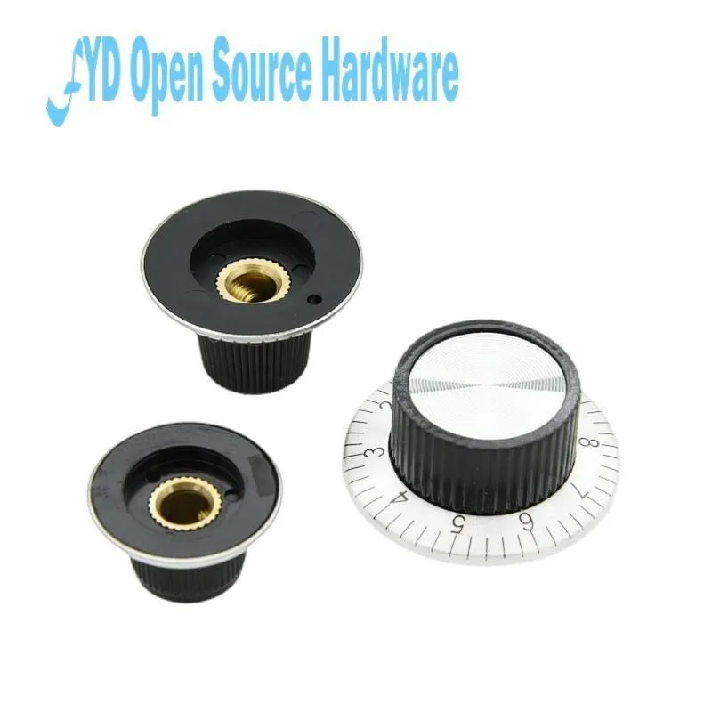 C1/C2/C3 Digital Scale 6mm Potentiometer Knob Metal Surface Indicating Instrument Adjustment Knob