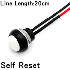 5/20PCS 12mm Momentary Push Button Switch ON OFF PBS-33B Self Reset Mini Round Switch With Wire 2Pin 1A DC12V