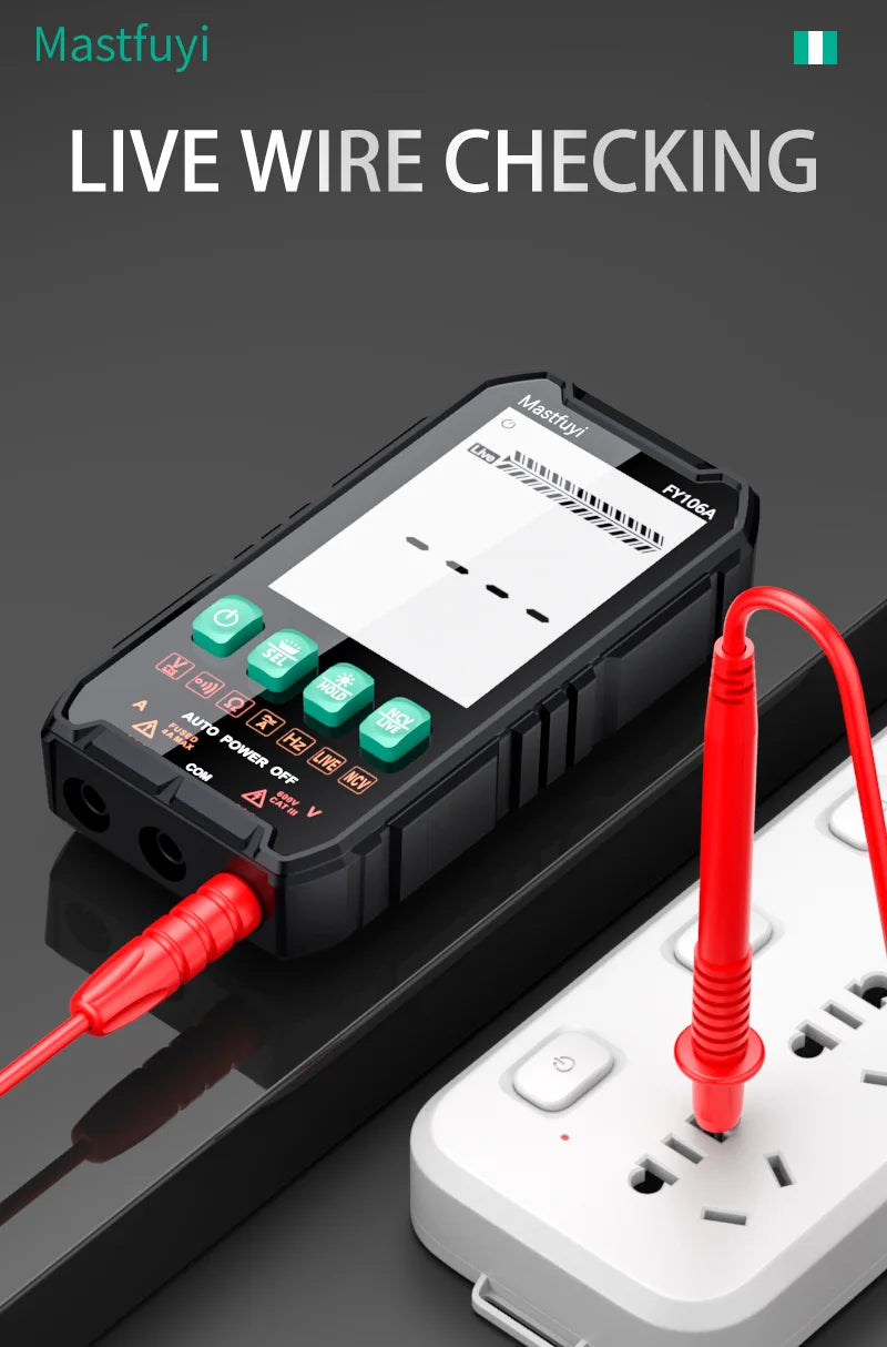MASTFUYI Auto-Ranging Digital Multimeter High Precision 6000 Counts True RMS Tester Capacitance Ohm Hz Test Electrician Tools