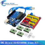CNC Shield V3 engraving machine 3D Printer+ 4pcs A4988 / DRV8825 driver expansion board for Arduino For UNO- R3 + 30cm USB cable
