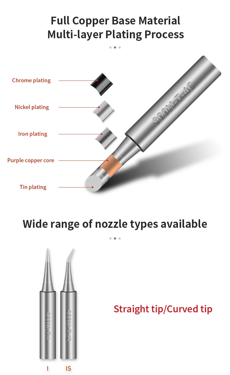 Handif 900M Soldering Iron Tips Lead-Free Pure Cooper Soldering Station Sting 900m Fit 936/937/938/969 Solder Station