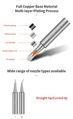 Handif 900M Soldering Iron Tips Lead-Free Pure Cooper Soldering Station Sting 900m Fit 936/937/938/969 Solder Station