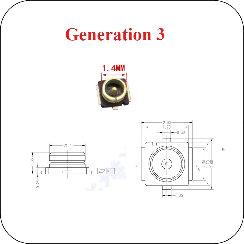 10Pcs/lot 1/3/4/5 Generation Antenna Seat U.FL-R-SMT RF Coaxial Contor SMD SMT Solder PCB Antenna Socket Jack