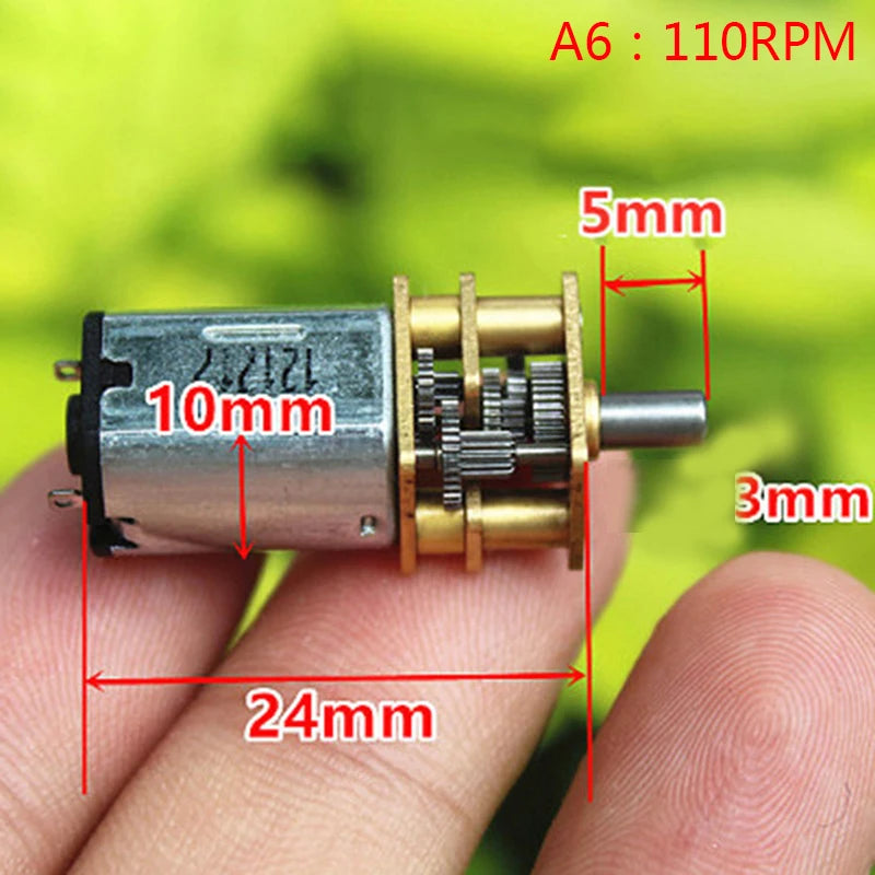 Micro Mini N20 Gear Motor DC 3V -6V 5V 28RPM 60RPM 110RPM 300RPM Slow Speed Full Metal Gearbox Reducer Electric Motor DIY Toy