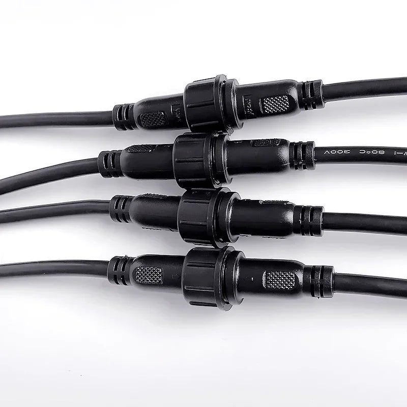 5/20Pcs M16 Waterproof 2 3 4 5 Pin IP65 Cable Wire Plug for LED Strips Male and Female Jack 22mm nut Connector Wire 20CM OD 6mm