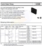 10PCS New original solid state relay G3MB-202P-5VDC G3MB-202P-5V G3MB-202P DC-AC PCB SSR In 5V/12V/24VDC,Out 240V AC 2A