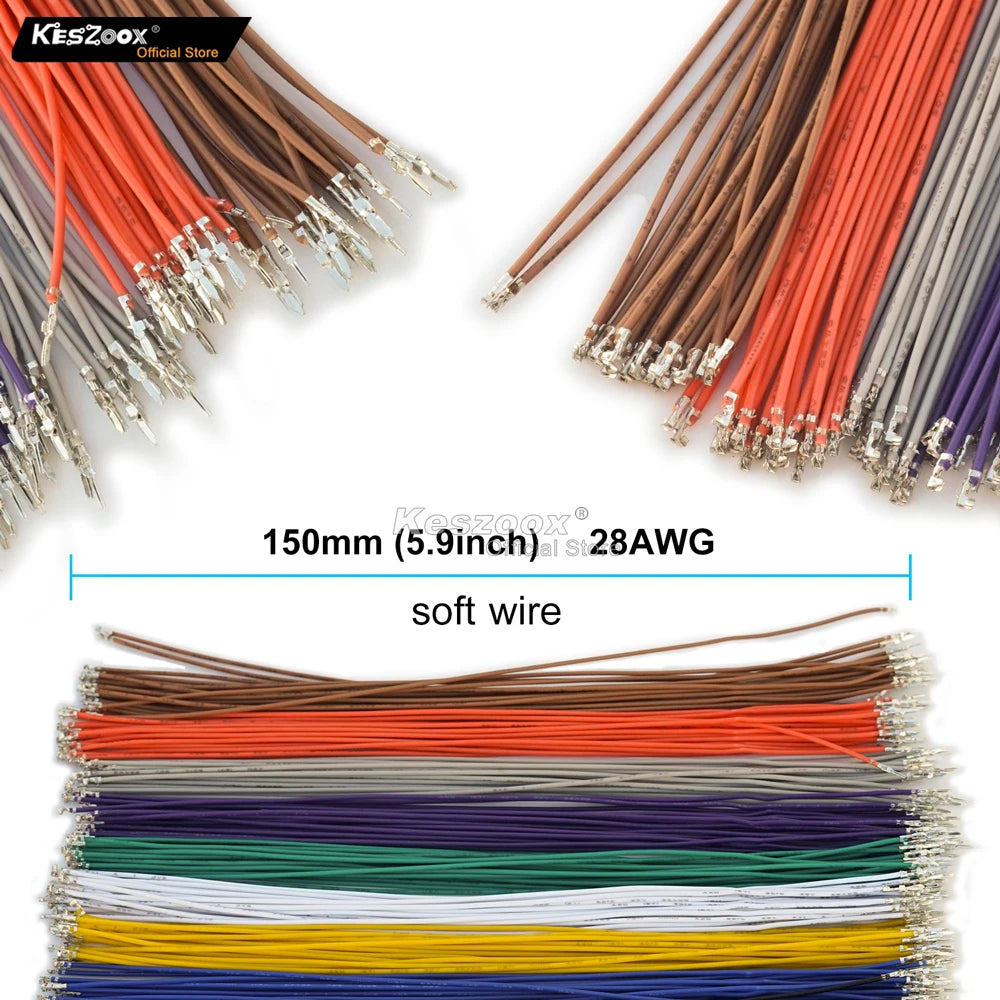 Keszoox Molex 1.25mm Pitch Connector Kit, 51021/51047 Male Female Crimp Terminal Wire 53047/53048-0260