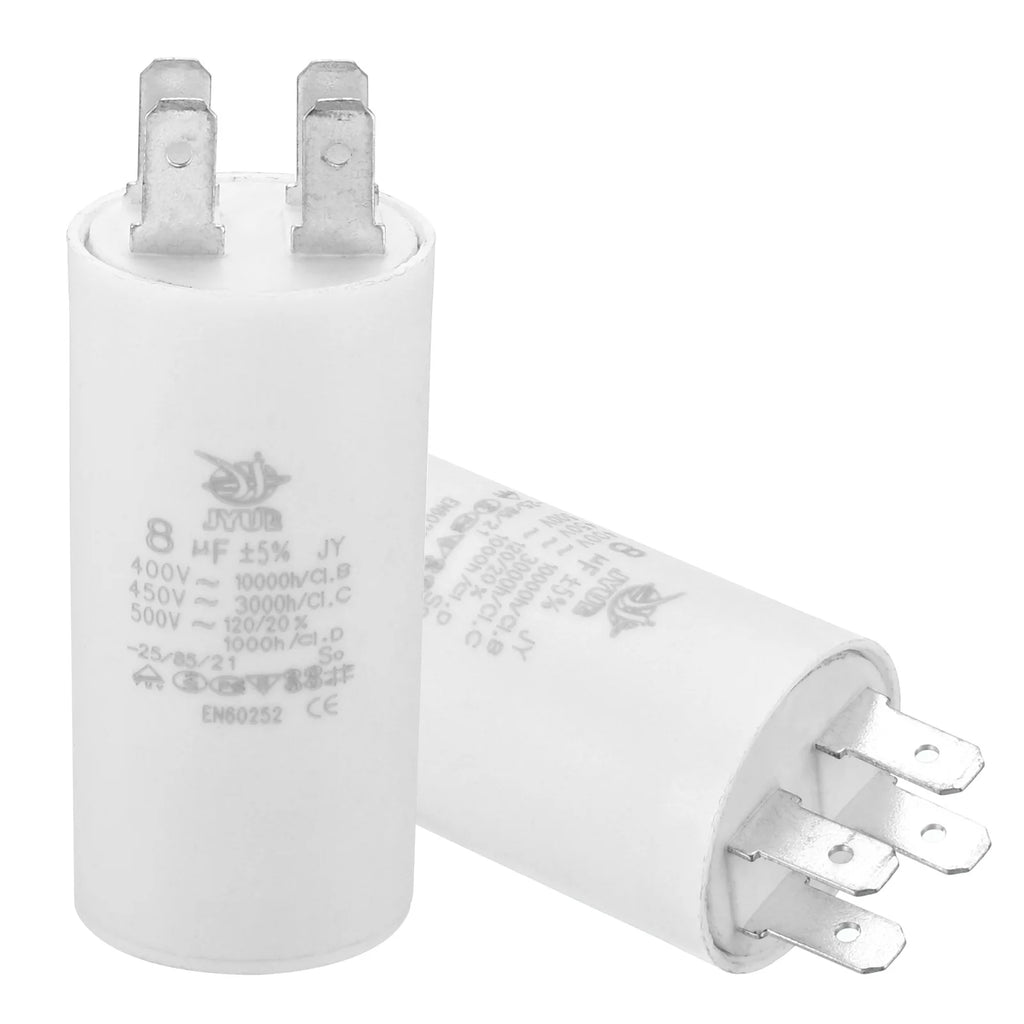CBB60 8uf-100uf Running Capacitor AC 450V 4 Pins 50/60Hz Double Insert Cylinder Bottom for Air Conditioning Water Pump Fan Motor
