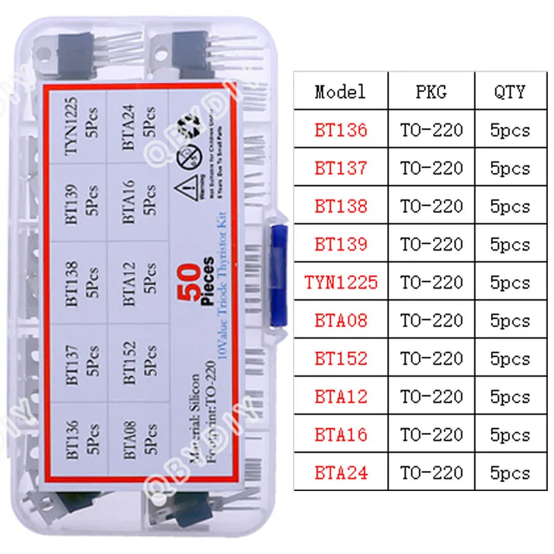 DIP SMD Mosfet Triode Thyristor PNP NPN Voltage Regulator Chip Transistor Assortment Kit SOT-23 TO-92 TO-126 TO-220 DIY Mix Set