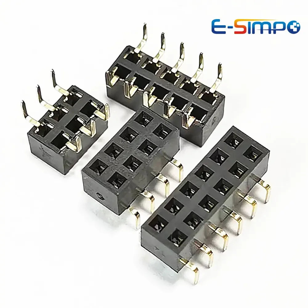10pcs 2.54mm Bottom Entry Type Straight 2X5/6/7/8/10/11/12/20/40P PH5.0mm Double Row Gold-plated PCB Female Pin Header Connector