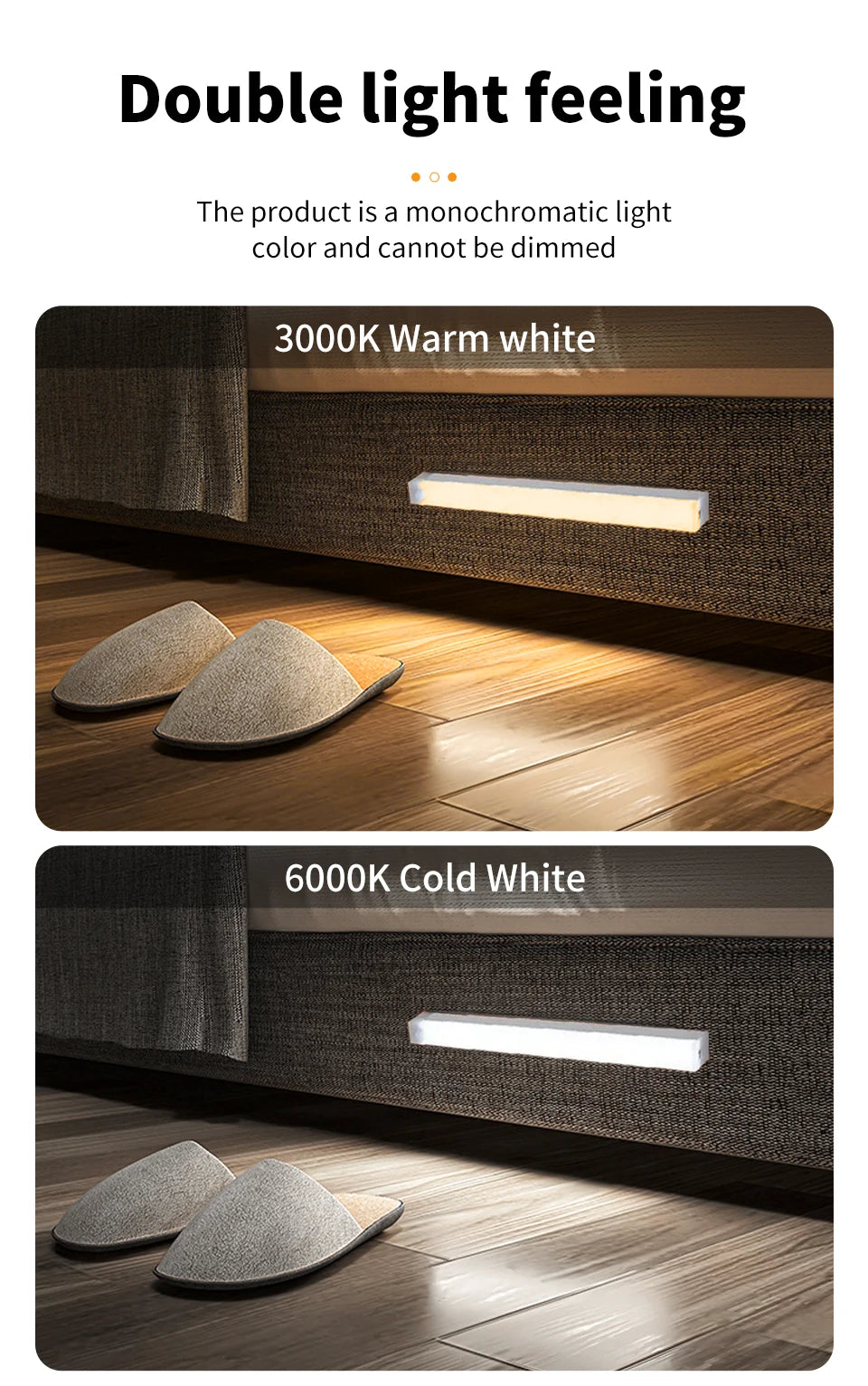 Motion Sensor Light Wireless LED Night Light Rechargeable Night Lamp Closet Cabinet Wardrobe Lamp Kitchen Staircase Backlight