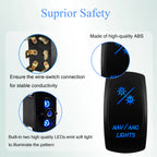 12V Reverse Polarity Rocker Switch DPDT ON-Off-ON 6 Pin Momentary/Latching for Winch Linear Actuator Car Window RV Jack Boat RV