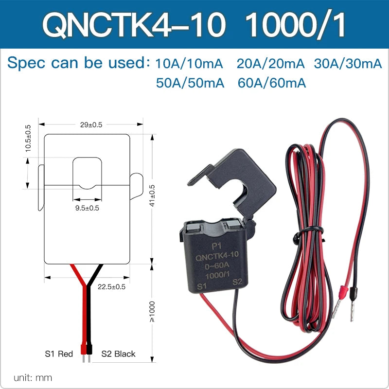 Clamp CT Current Transformer QNCTK1-16 100A 50mA 50A 25mA 100A 40mA 50A 20mA Open Current Sensor Split Core Current Transformer