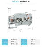 10Pcs Fuse Terminal Block PTC4-HESI Disconnect Lever Push-in Connector Din Mount With 5x20mm 0.5A-10A Fuse PTC 4-HESI