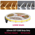 1-10M CCT 2700K-6500K Dimmable LED Strip 5mm 10mm COB LED Strip Light CCT Strip Tuya WiFi Controller Linear LED Tape With Dimmer