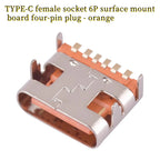 USB Connector Type C Female Charging Port Jack 2/4/6/16 Pin Type-C Socket PCB Soldering SMD SMT DIY Repair Type C Adapter