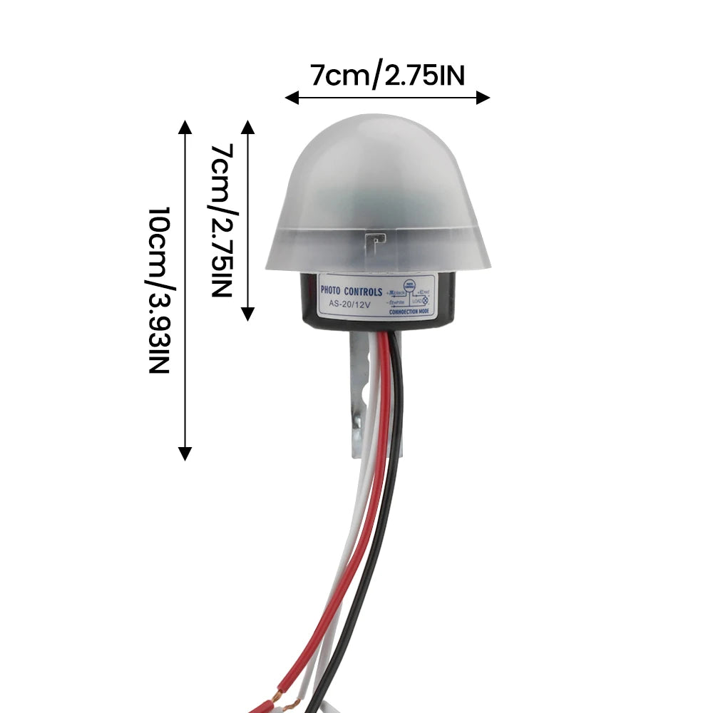 Waterproof Sensitive Auto Photo Switch AS-20 DC 12V AC 110V 220V 10A On/Off Photocell Street Light Switch Sensor Switch Tools