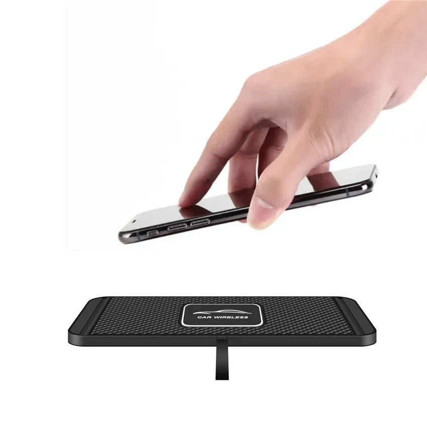 Wireless Charger Car Silicone Pad Stand For iPhone 17 16 14 13 12 Xiaomi Samsung Huawei Mobile Phone Fast Car Wireless Charging