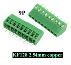 10pcs 2.54MM PCB Universal Screw Terminal Blocks Connector 2/3/4/5/6/7/8/9/10-12 Pin/Poles KF128 Straight Pin Copper