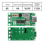 Type-C BMS 2S 3S 4S 1A 2A 4A 18650 Lithium Battery Charger Board Step-up Boost Module Li-Po Polymer Li-Ion Charger 8.4V 12.6V