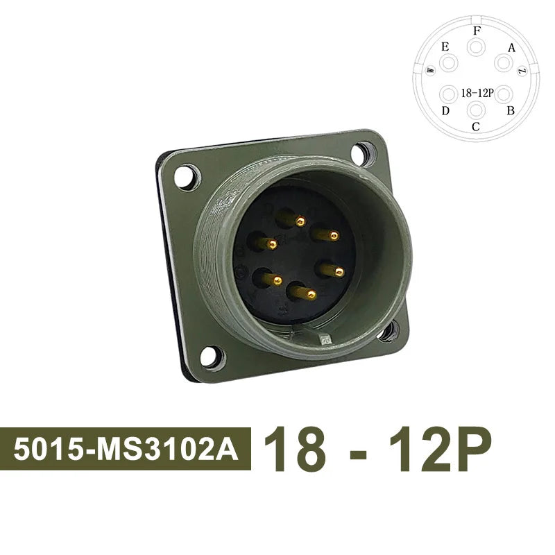MS3102A MIL-C 5015 Military Specification Connector 18S-12 18S-8 18S-1 Plug&Socket MS3106A MS3108A MIL STD Circular Connectors