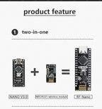 RF-Nano Board and Antenna Kit NRF24L01 Module Inside Arduino Compatible USB-C Support Arduino IDE ATmega328PB-AU Microcontroller