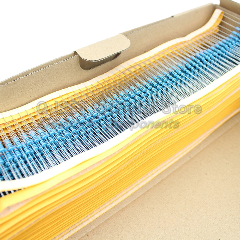 50pcs 1/2W Metal Film Resistors 1% 0.5W 10R 15R 47 100 200 220 470 510 Ohm 1K 2.2K 4.7K 10K 47K 100k 200k 220k 510k 470k 1M Ohms