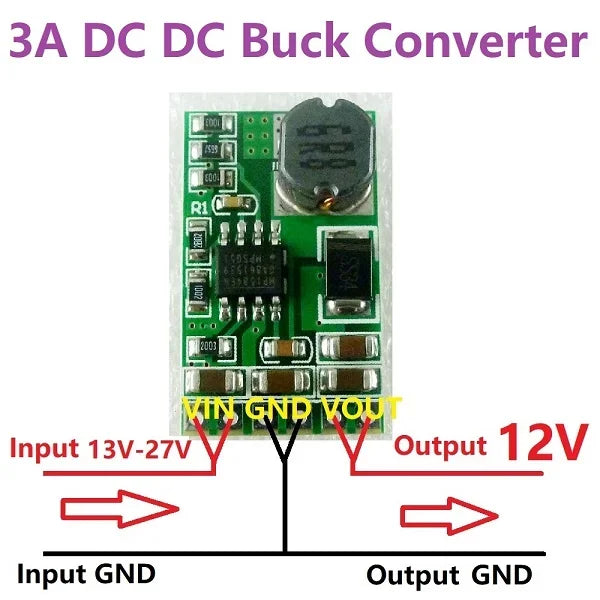 1 PCS  3.5A DC-DC Converter Module Buck Step-Down Voltage Regulator Board 4.5V-27V to 3V 3.3V 3.7V 5V 6V 7.5 9V 12V